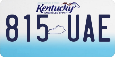 KY license plate 815UAE