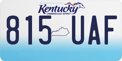 KY license plate 815UAF
