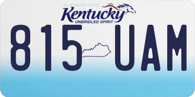 KY license plate 815UAM