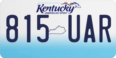 KY license plate 815UAR