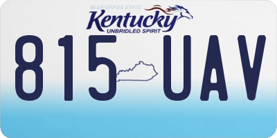 KY license plate 815UAV