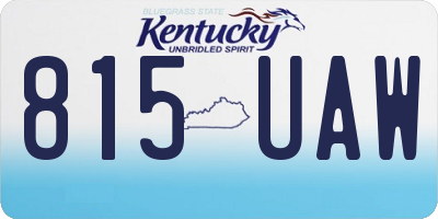 KY license plate 815UAW