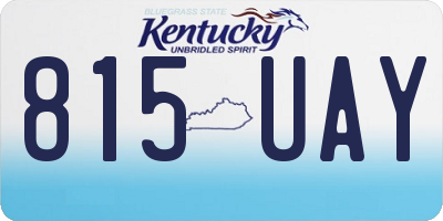 KY license plate 815UAY