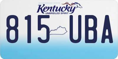 KY license plate 815UBA