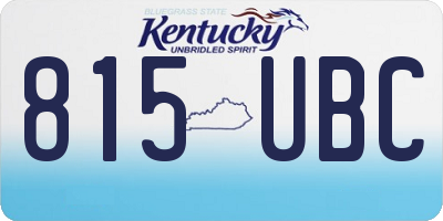 KY license plate 815UBC