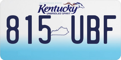 KY license plate 815UBF