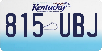 KY license plate 815UBJ