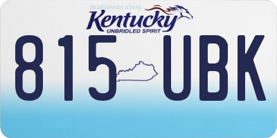KY license plate 815UBK