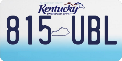 KY license plate 815UBL