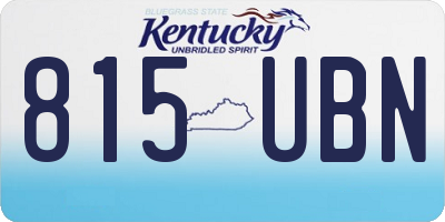 KY license plate 815UBN