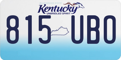KY license plate 815UBO