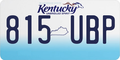 KY license plate 815UBP