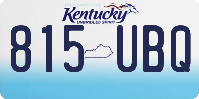 KY license plate 815UBQ