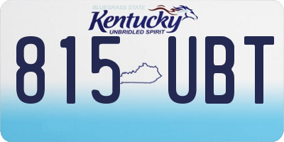KY license plate 815UBT