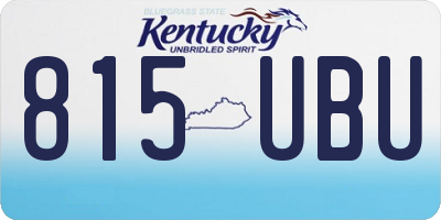 KY license plate 815UBU