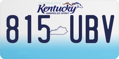 KY license plate 815UBV