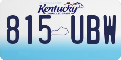 KY license plate 815UBW