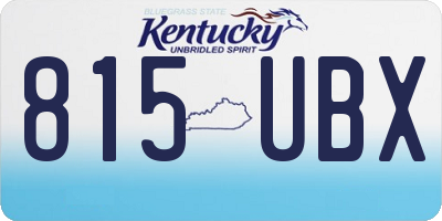 KY license plate 815UBX