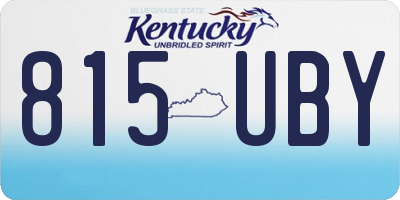 KY license plate 815UBY