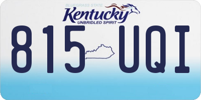 KY license plate 815UQI