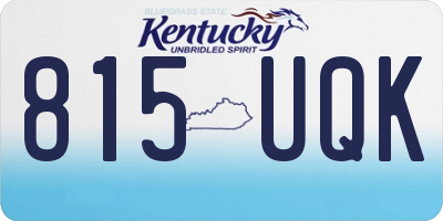 KY license plate 815UQK