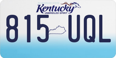 KY license plate 815UQL