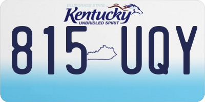 KY license plate 815UQY