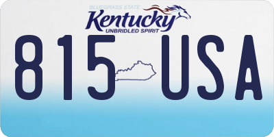 KY license plate 815USA