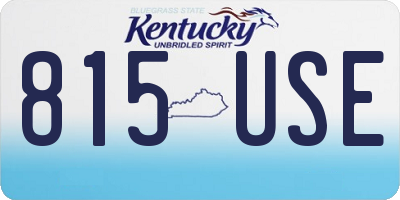 KY license plate 815USE