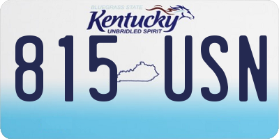 KY license plate 815USN