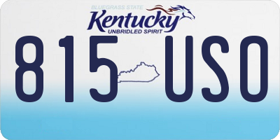 KY license plate 815USO
