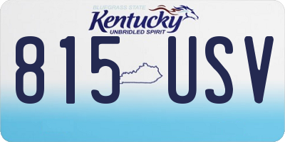 KY license plate 815USV