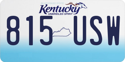 KY license plate 815USW