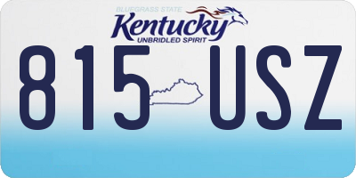 KY license plate 815USZ