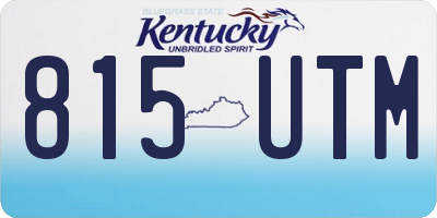 KY license plate 815UTM