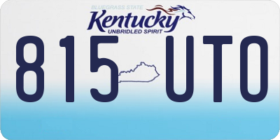 KY license plate 815UTO