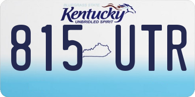 KY license plate 815UTR