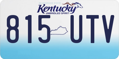 KY license plate 815UTV