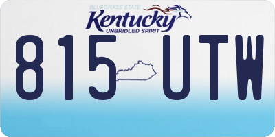 KY license plate 815UTW