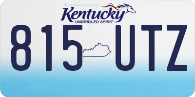 KY license plate 815UTZ