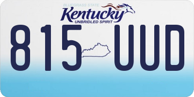 KY license plate 815UUD