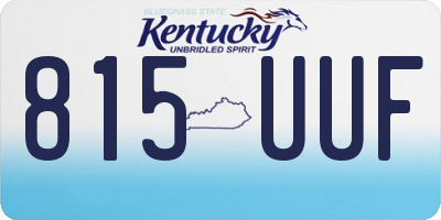 KY license plate 815UUF