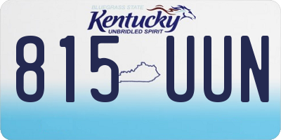 KY license plate 815UUN