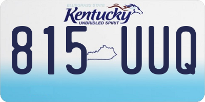 KY license plate 815UUQ