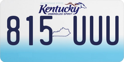 KY license plate 815UUU