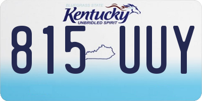 KY license plate 815UUY