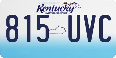 KY license plate 815UVC