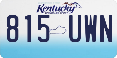 KY license plate 815UWN