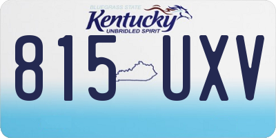 KY license plate 815UXV