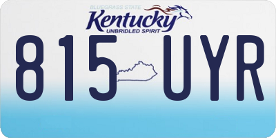 KY license plate 815UYR